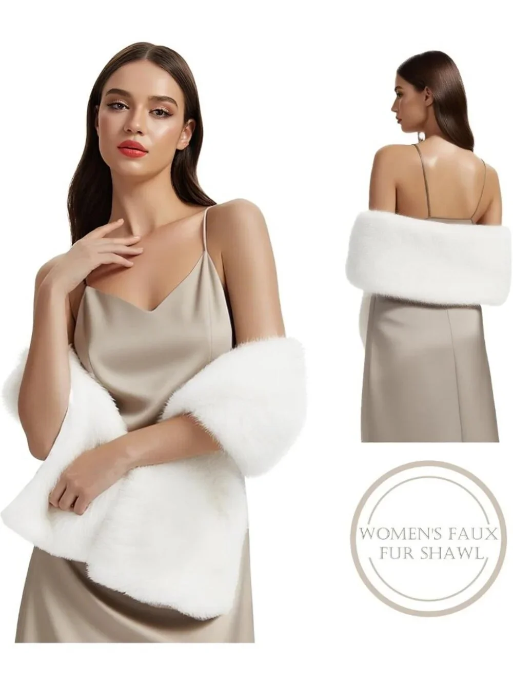Chic Faux Fur Shawl Wrap for Women | Sleeveless Winter Neck Warmer & Bridal